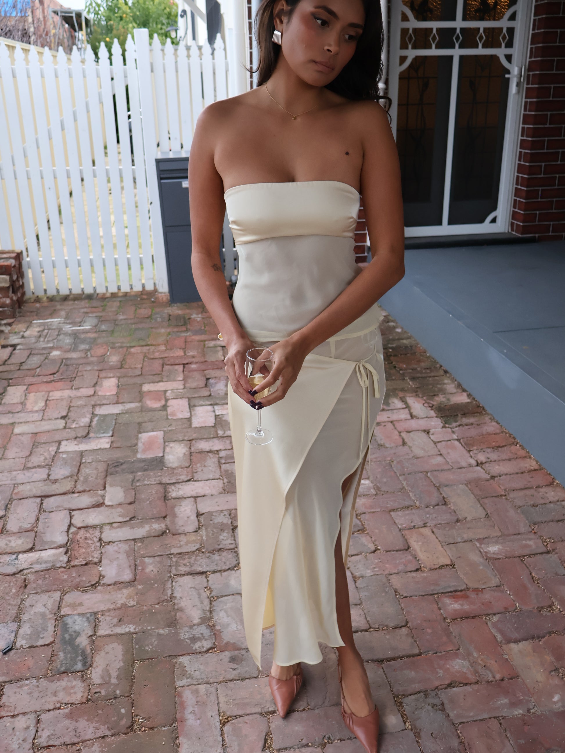 Patrice Strapless Top and Ricky Midi Skirt Set
