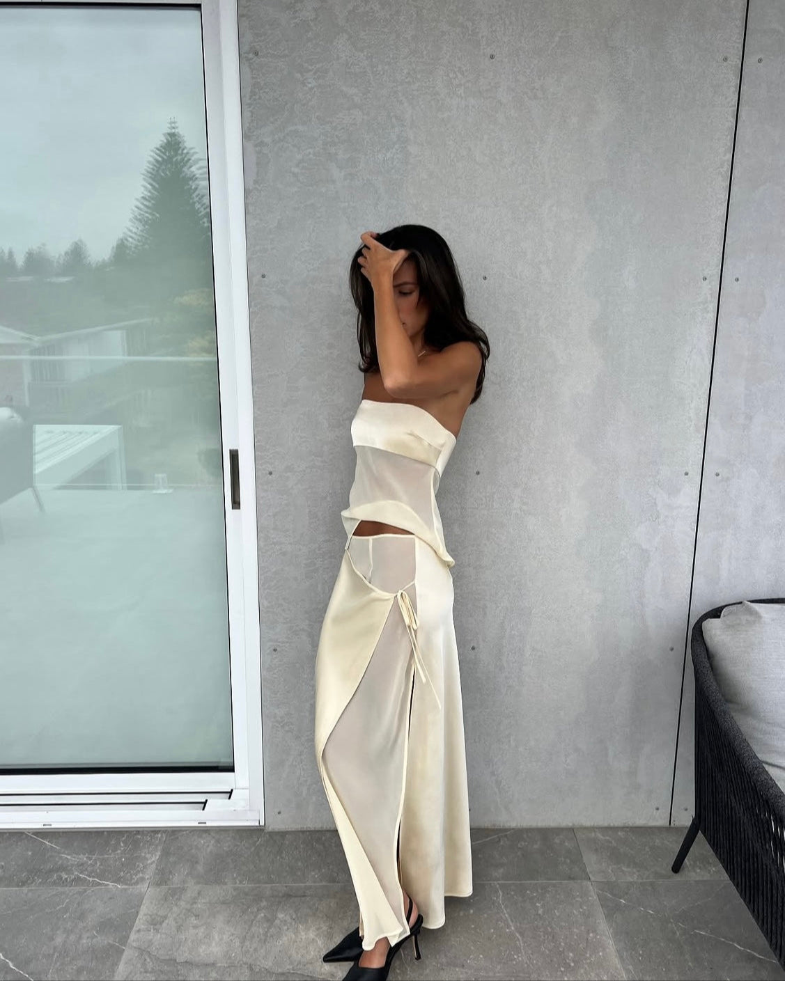 Patrice Strapless Top and Ricky Midi Skirt Set